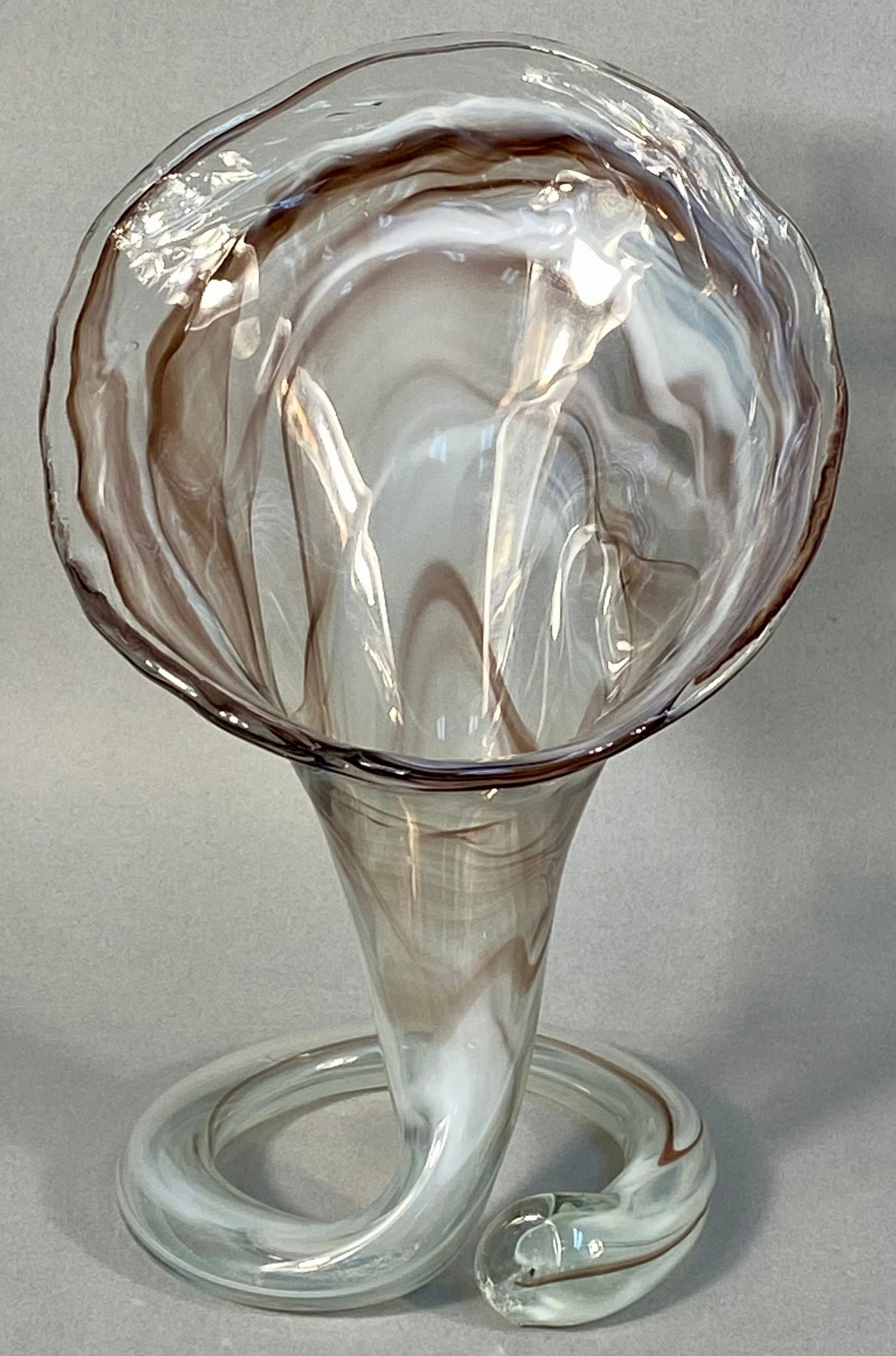 Contemporary Cornucopia Form Art Glass Vase (1 of 4)