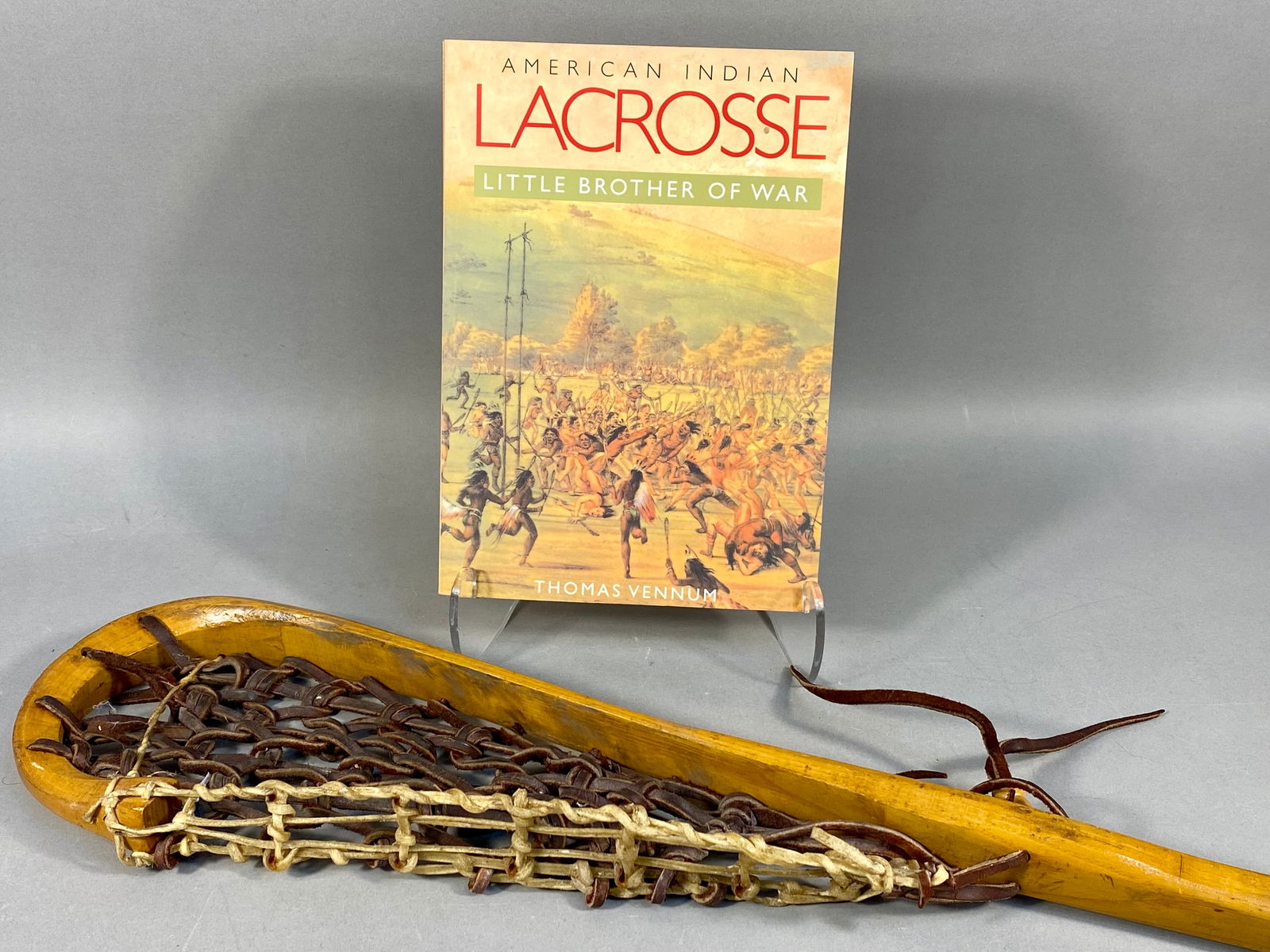 A Handcrafted Wooden Lacrosse Stick and Thomas Vennum American Indian Lacrosse Little Brother of War (1 of 13)