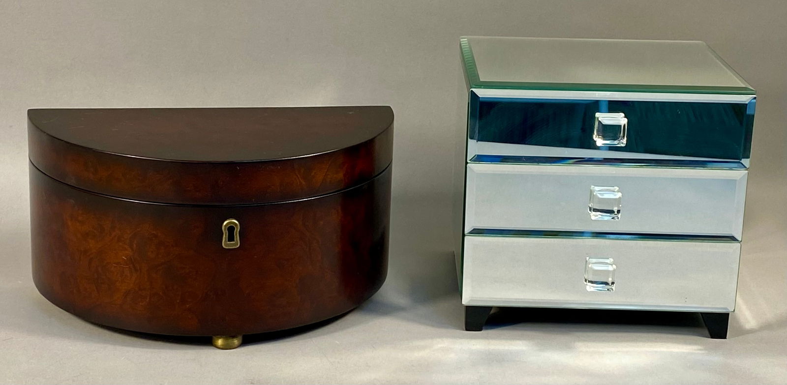 Two Jewelry Storage Boxes including an American Atelier Mirrored Chest (1 of 8)