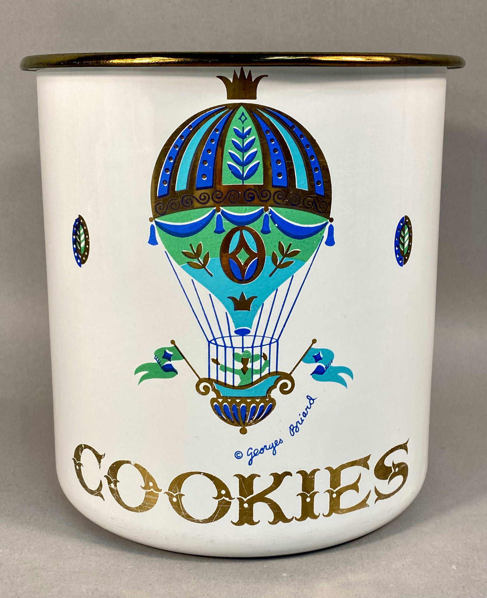 Georges Briard Fancy Free Enameled Metal Cookie Canister (1 of 5)