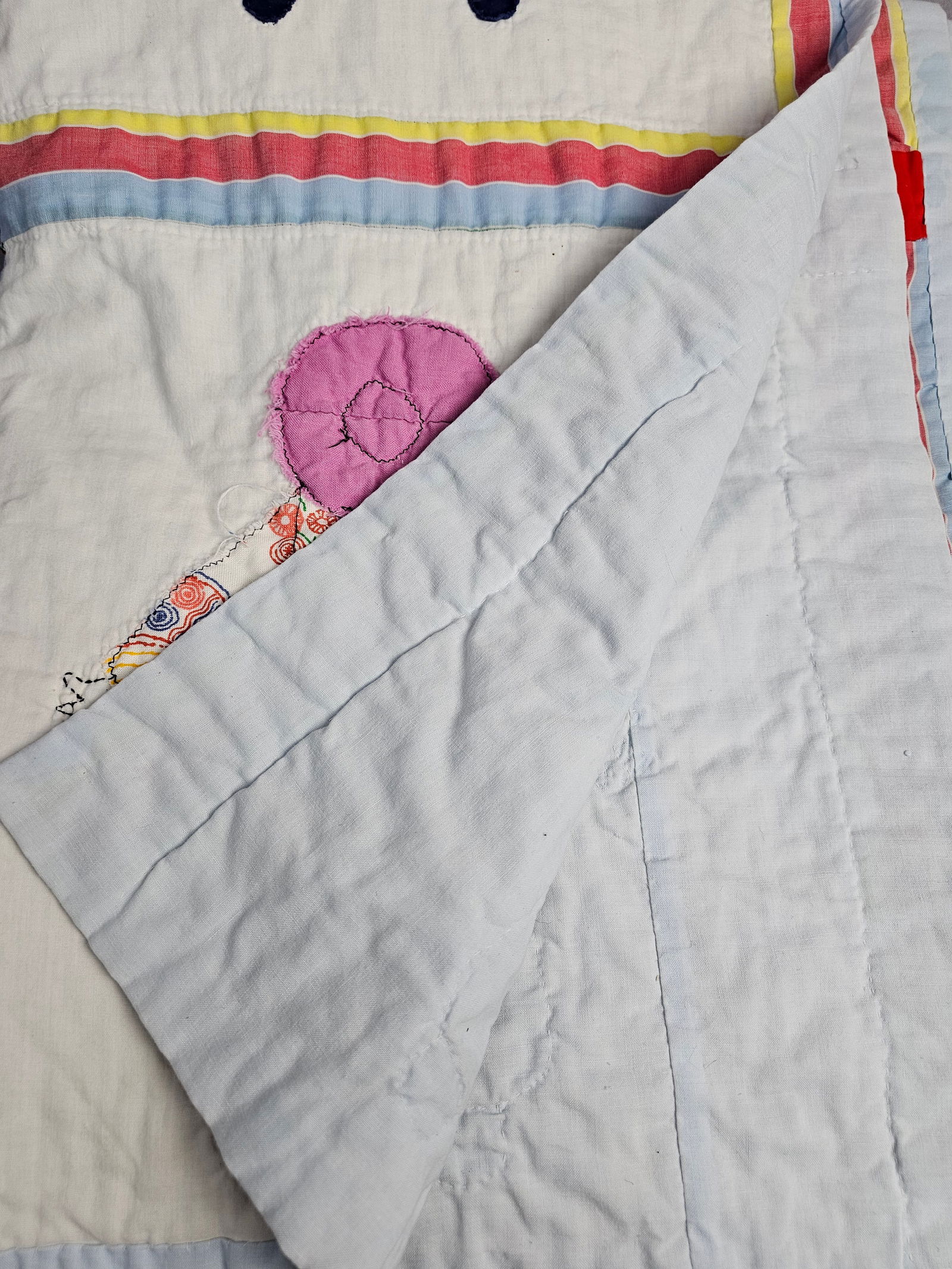 A Vintage Hand Appliqu?© Overall Sam Patchwork Quilt - 10