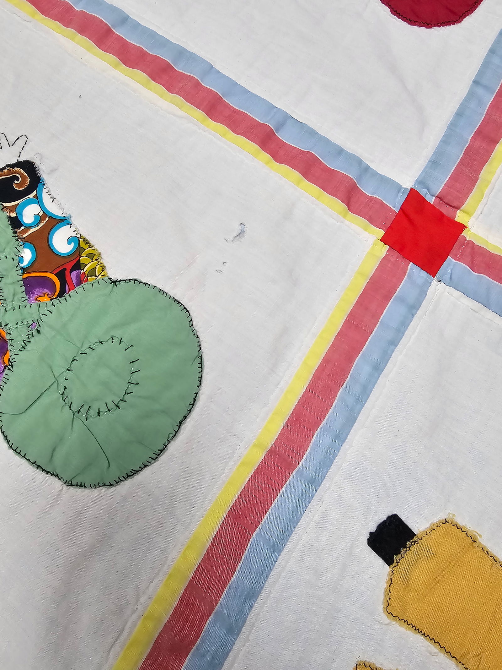 A Vintage Hand Appliqu?© Overall Sam Patchwork Quilt - 7