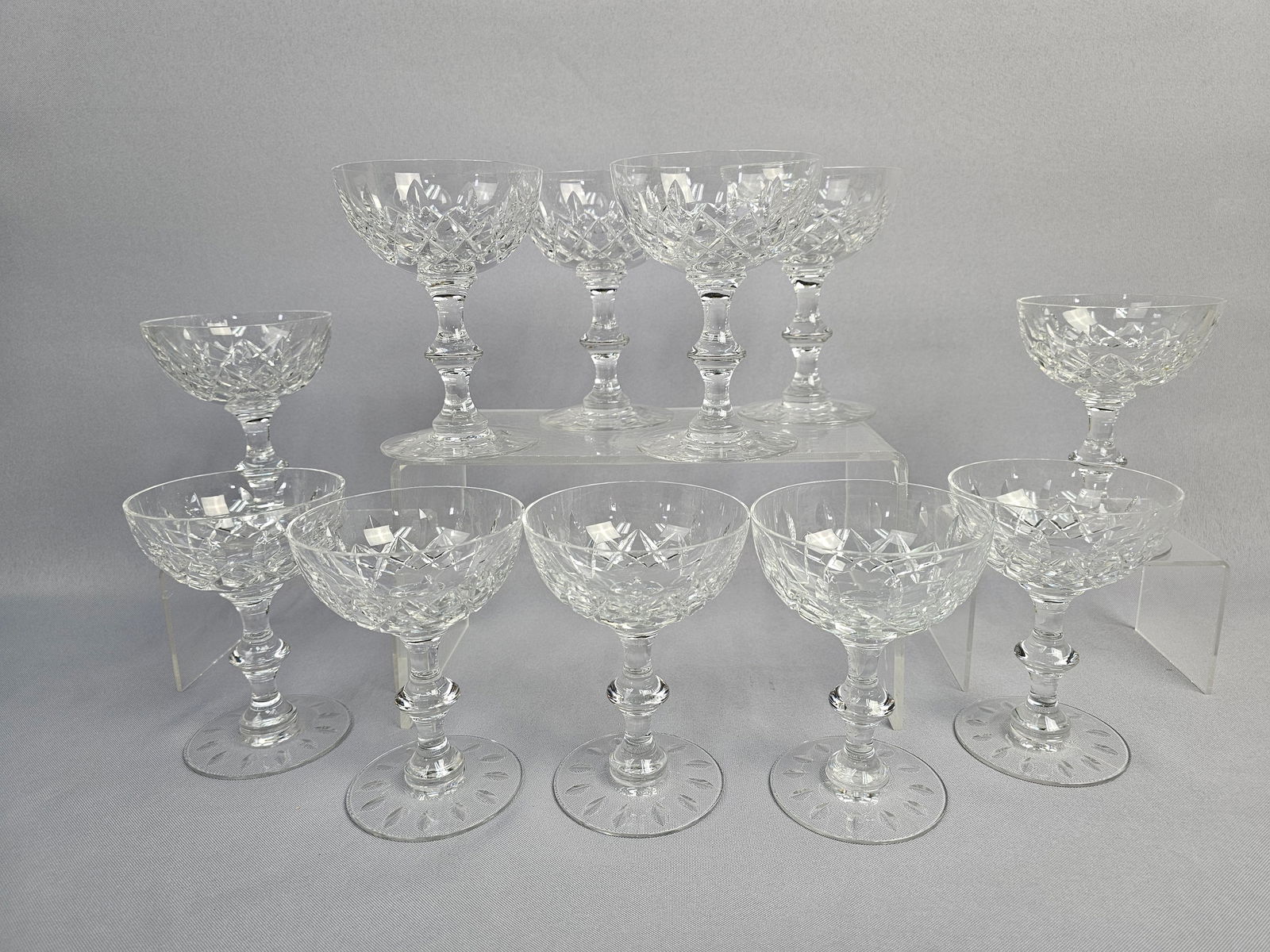A Set of 11 Hawkes Cut Crystal Champagne Coupes (1 of 12)