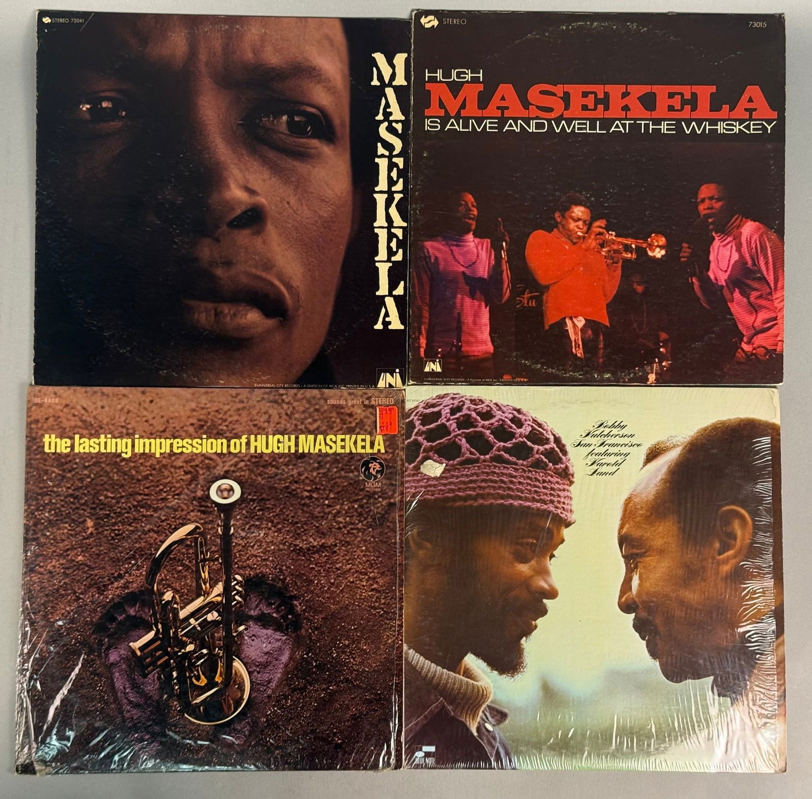 A Collection of Hugh Masekela and Bobby Hutcherson Vinyl LP Albums (1 of 8)