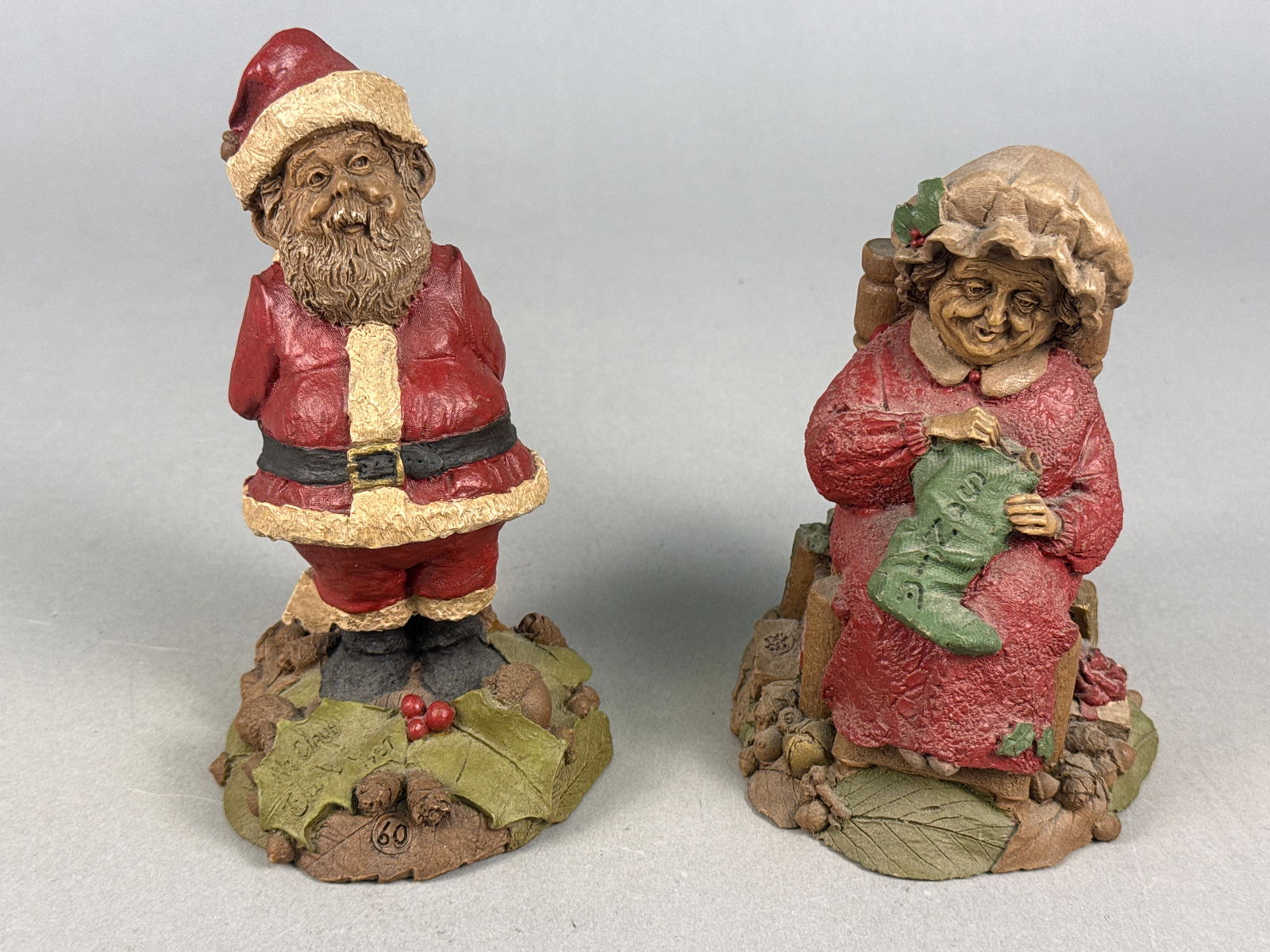 A Pair of Tom Clark Cairn Studios Mr. and Mrs. Claus Christmas Gnome Figurines (1 of 5)