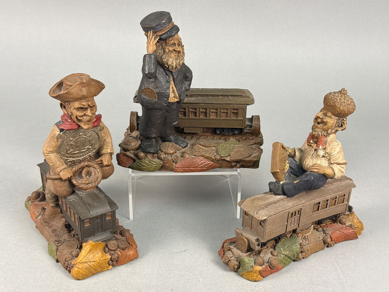 A Trio of Tom Clark Cairn Studio Gnome Train Series Figurines (1 of 7)