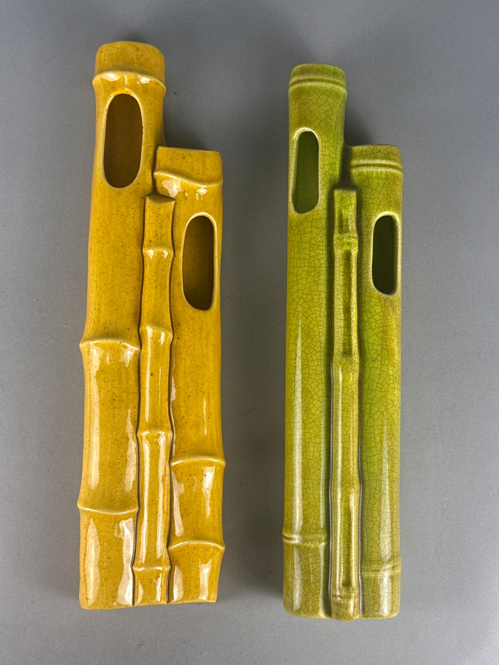 A Pair of Ray Kinney Ceramic Bamboo Wall Pockets (1 of 5)