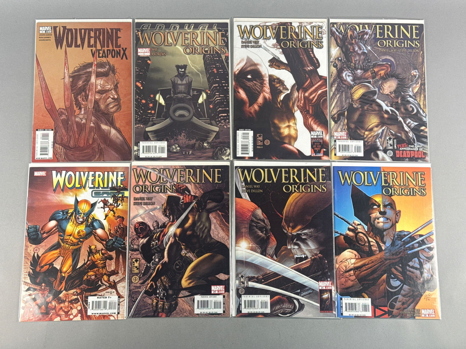 A Group of Marvel Wolverine Comic Books Including Wolverine Origins and Weapon X (1 of 7)