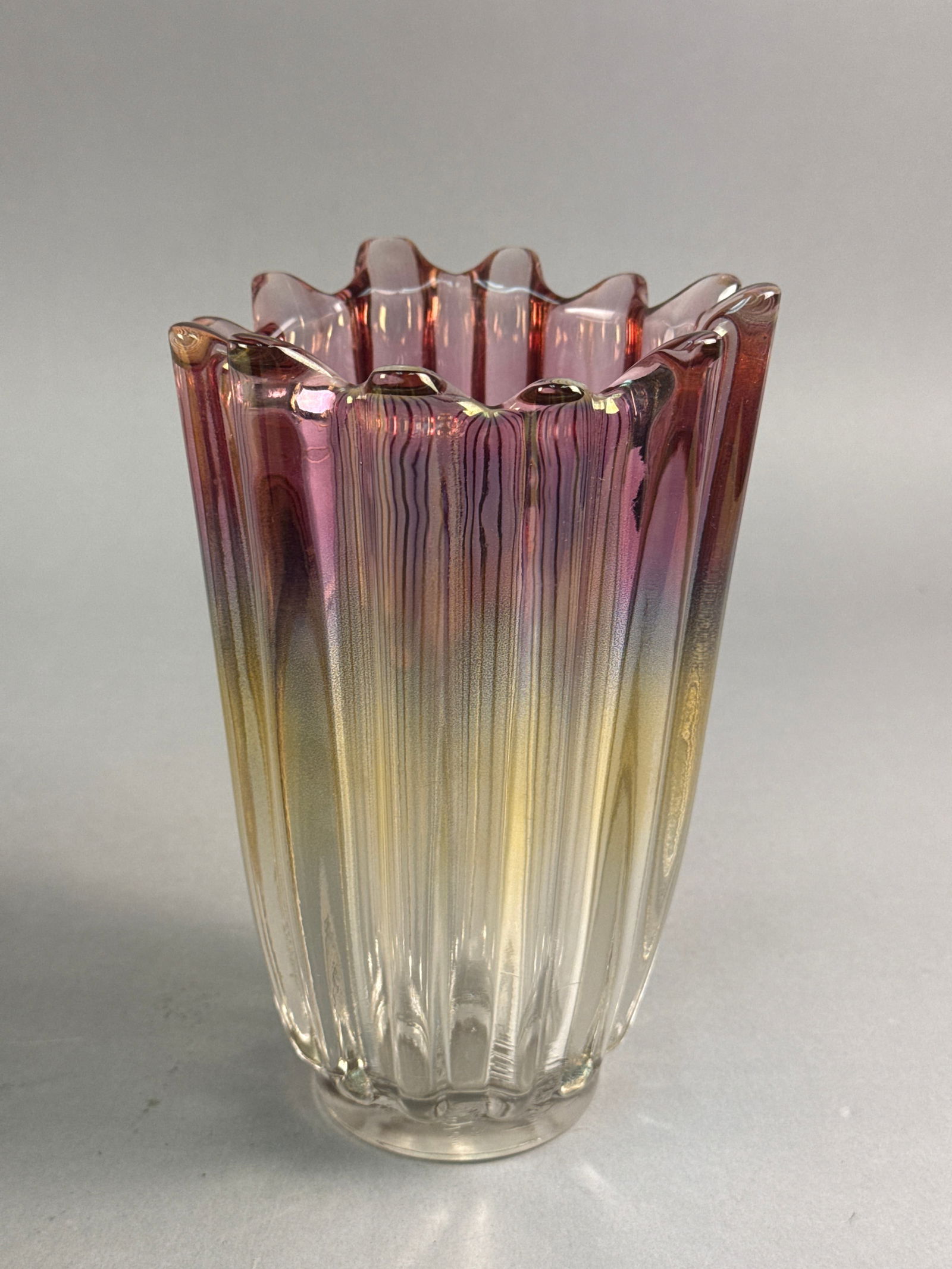 Federal Glass Celestial Moonglow Iridescent Carnival Glass Vase (1 of 5)