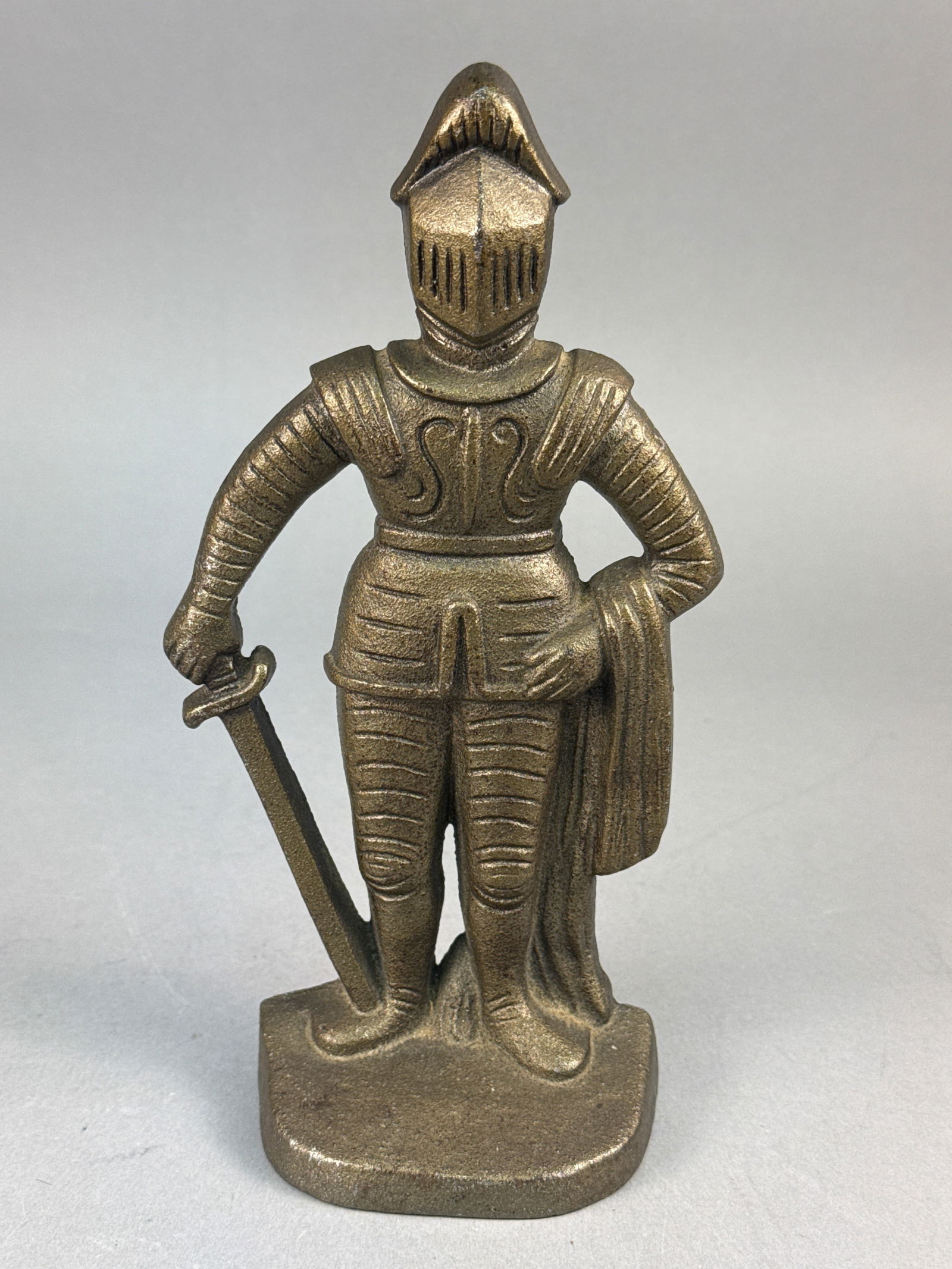 A Vintage Bronzed Cast-Metal Knight in Armor Bookend (1 of 5)