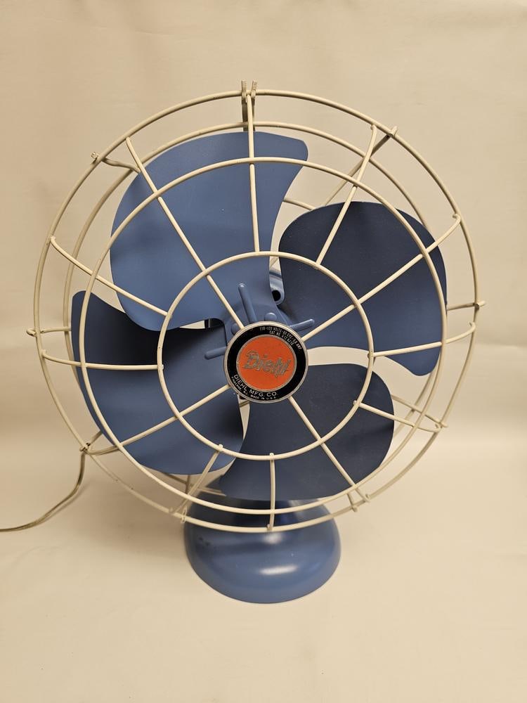 A Mid-Century Diehl Manufacturing Co. Blue Electric Wall-Mount Fan (1 of 10)