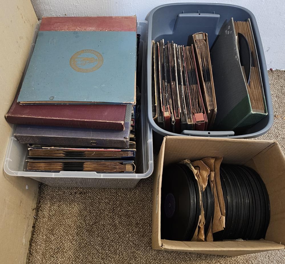 Mystery Collection of Early to Mid-20th Century 78 RPM Shellac Records and Album Binders: What will you find??? All untested, contents not inspected.