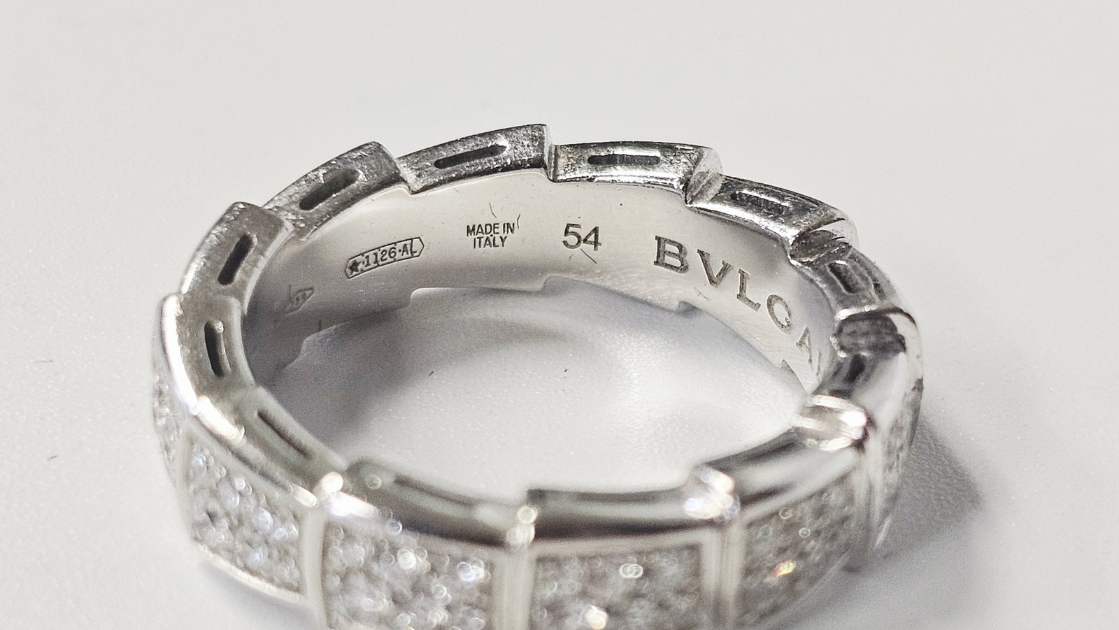 18K Gold Bvlgari Diamond Serpenti Viper Ring 8.5 Grams - 14