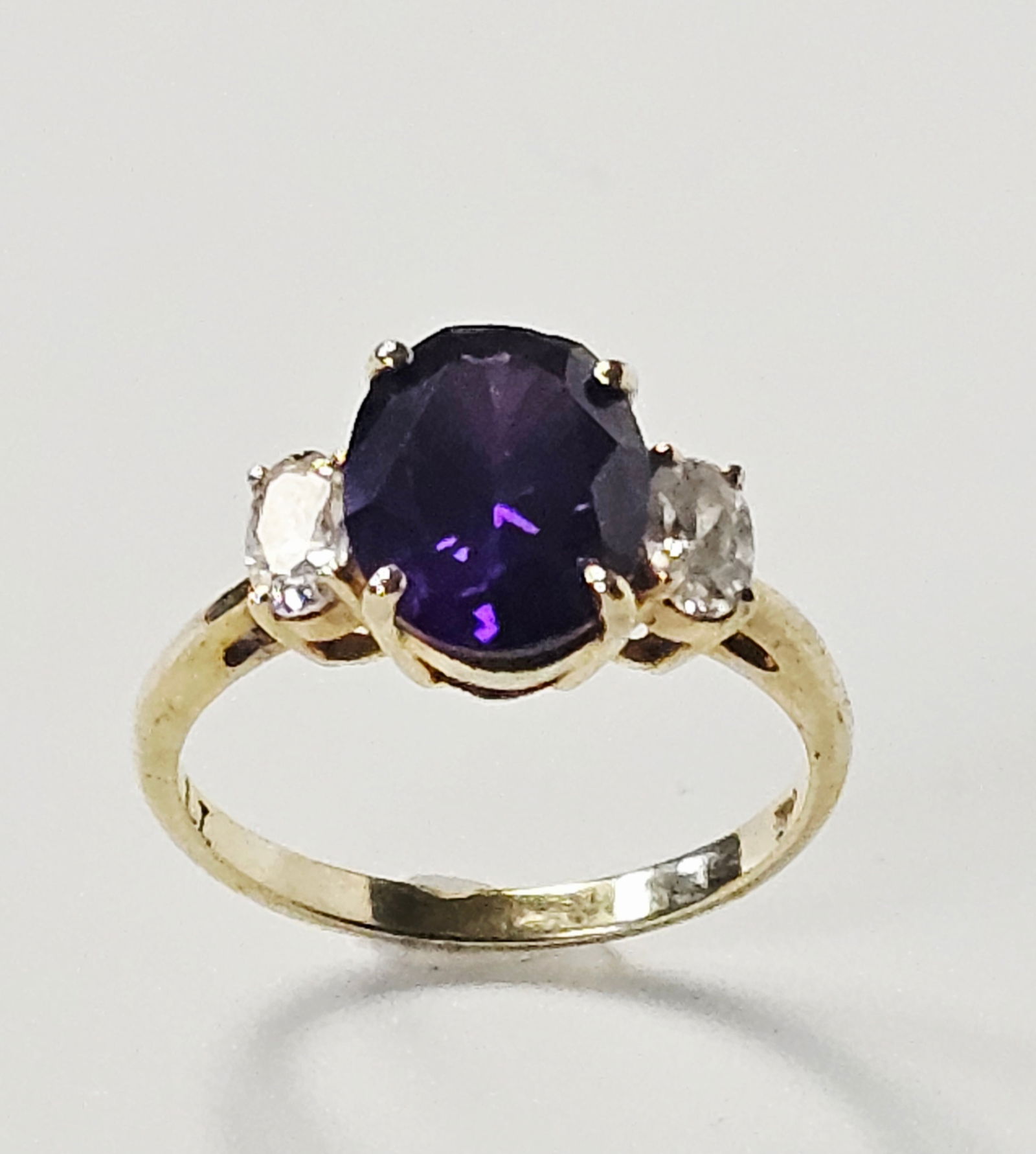 14K Gold Amethyst & White Topaz Ring 3.3 Grams (1 of 7)