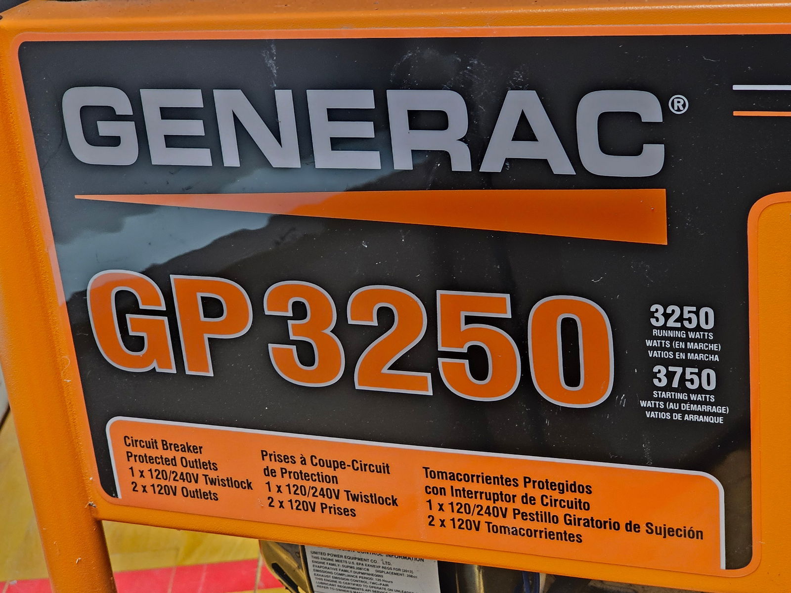 Generac GP3250 Gasoline Portable Generator - 9