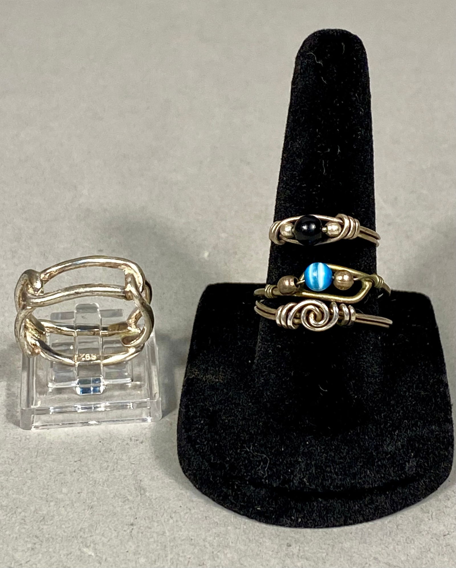 3 Sterling Silver Artisan Rings and Stamped Fashion Ring, 4.35g (1 of 7)