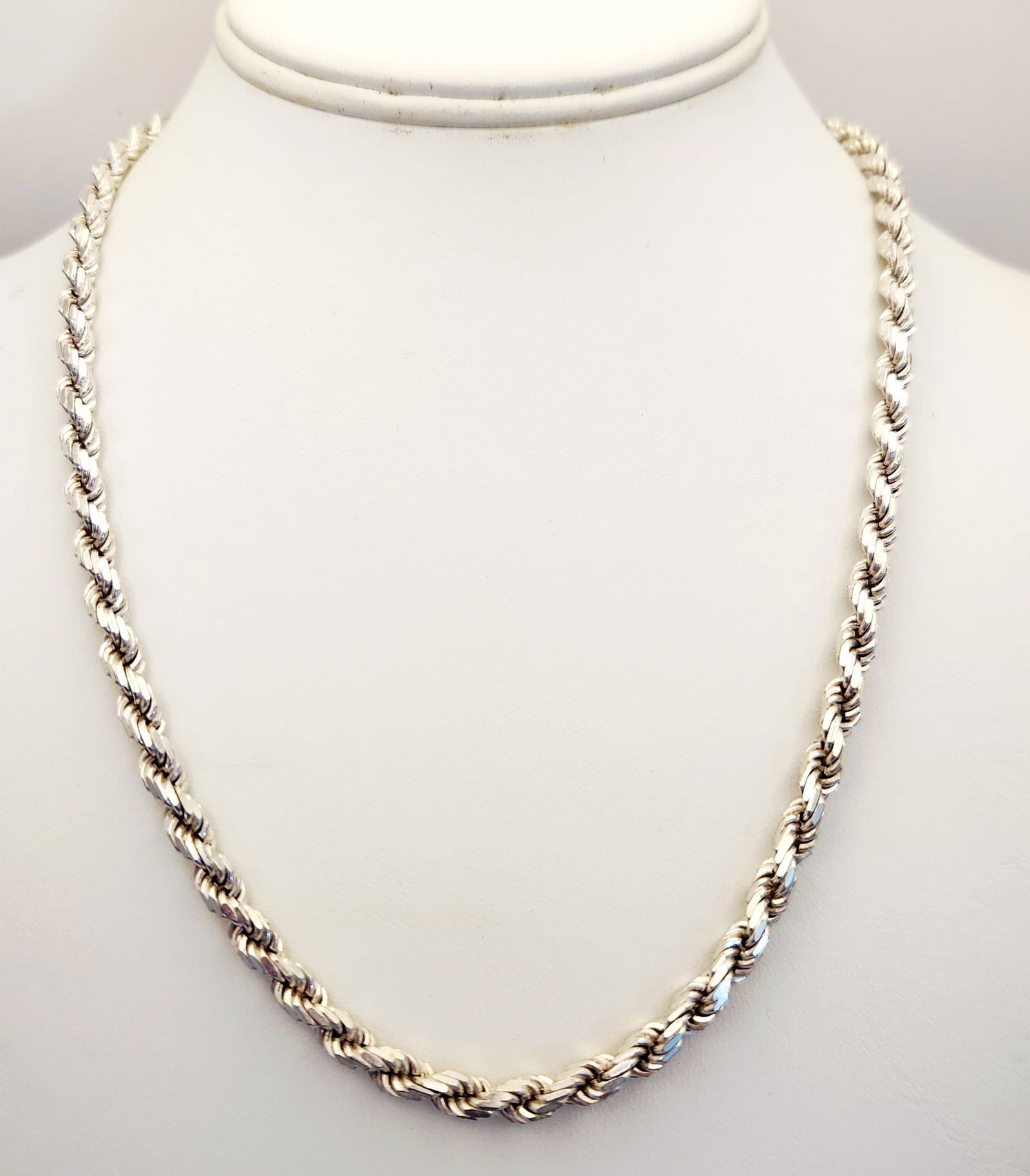 Sterling Rope Necklace Italy 38.2 Grams (1 of 6)