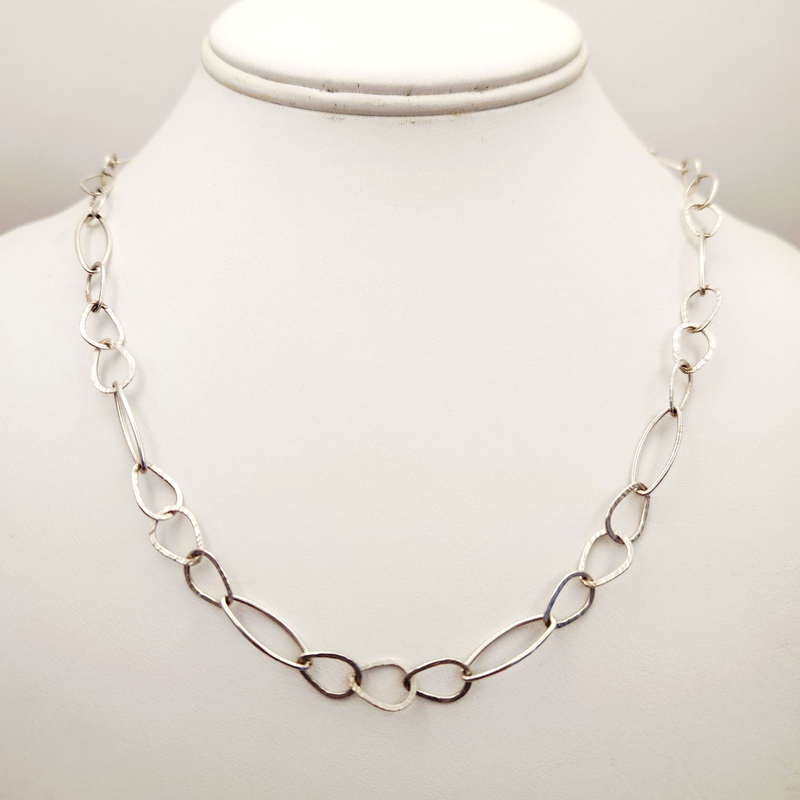 Sterling Textured Link Necklace 14.2 Grams (1 of 6)