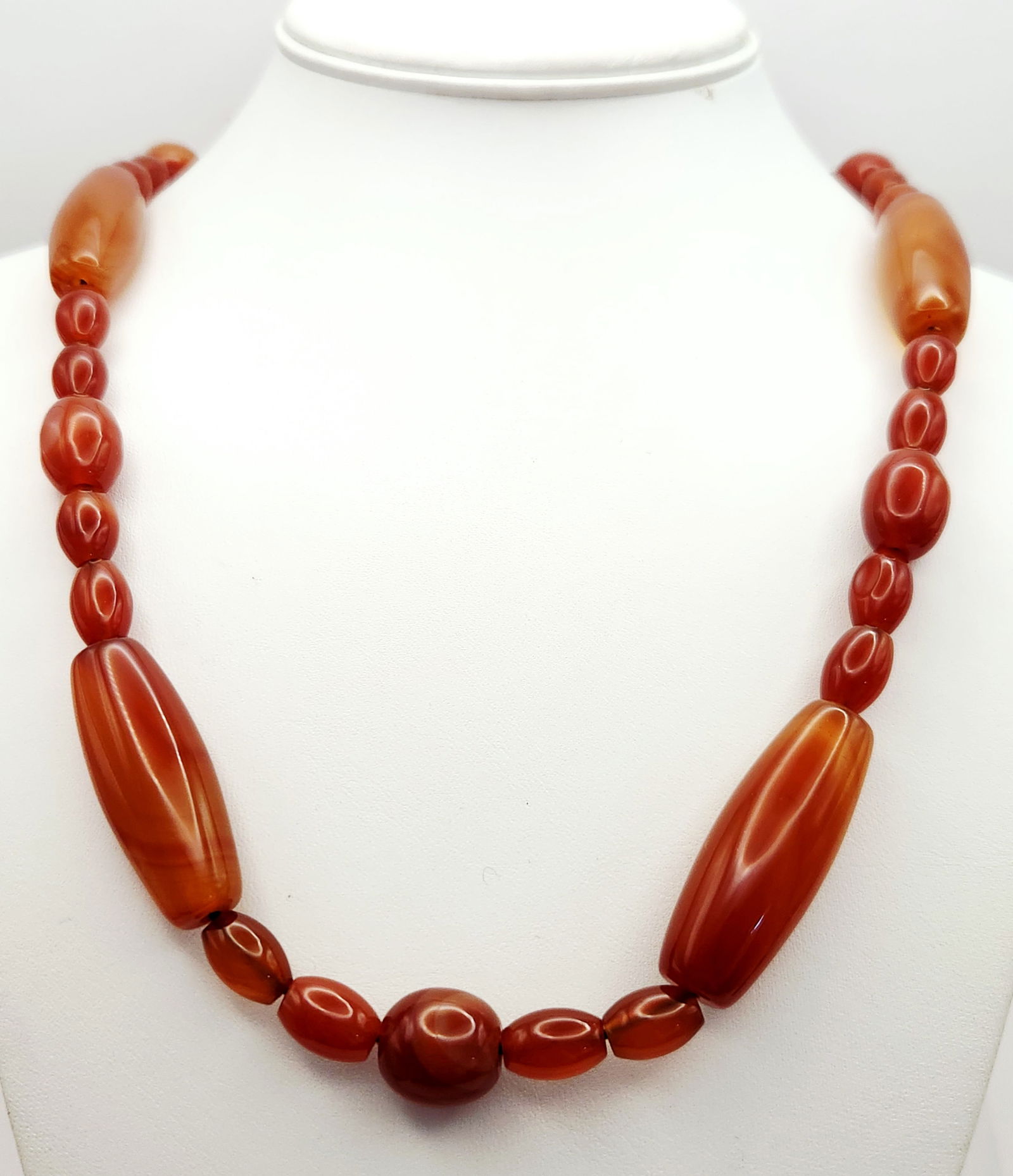 Continuous Strand Graduated Carnelian Bead Necklace (1 of 7)