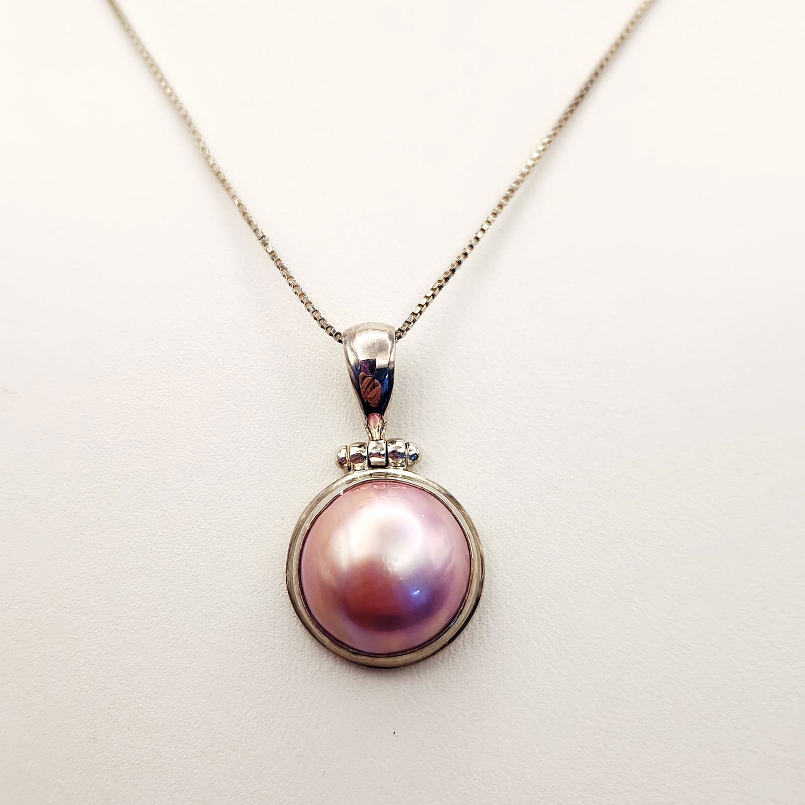 Sterling Pink Pearl Necklace 7.2 Grams (1 of 7)