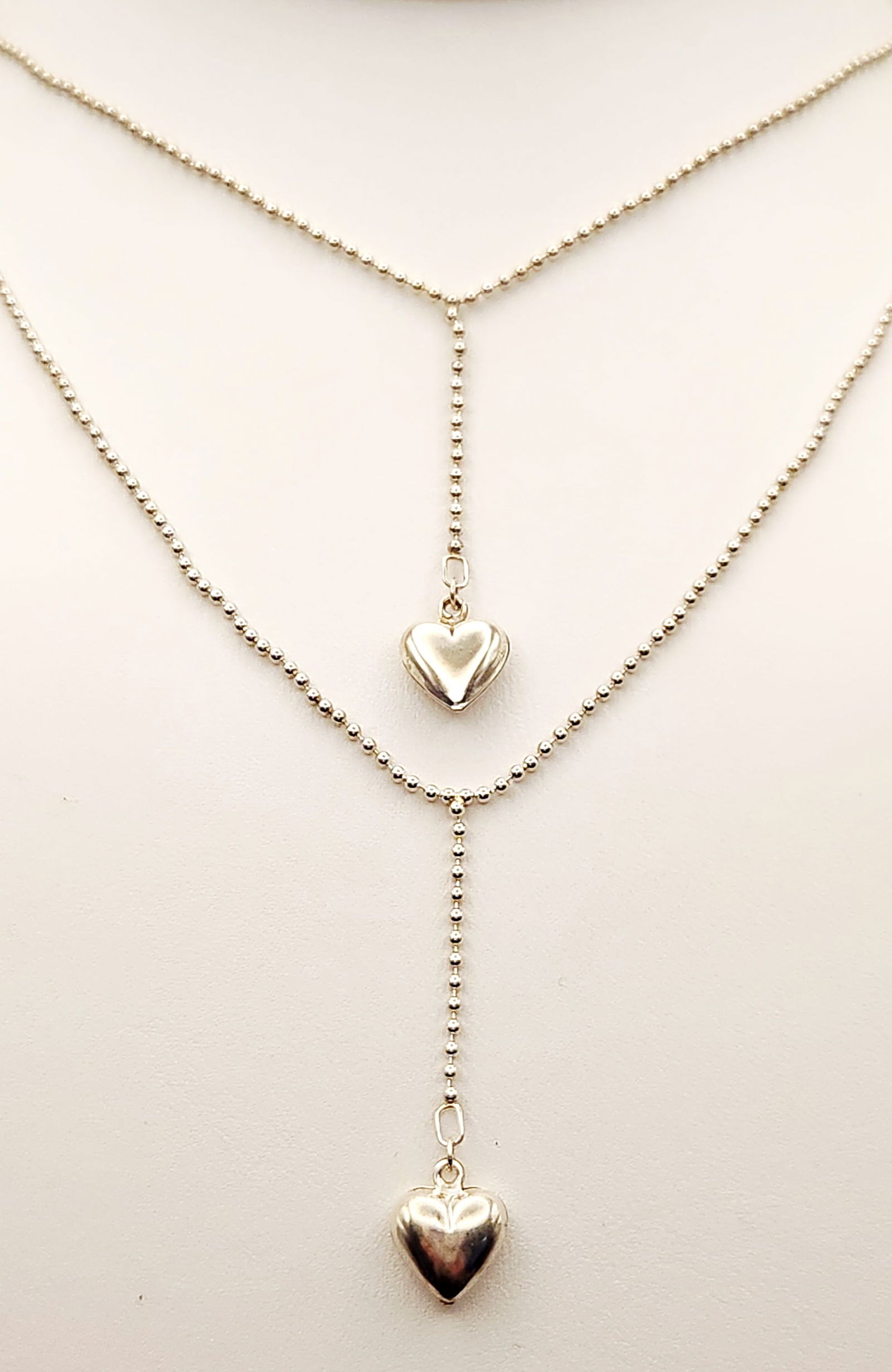 Sterling Beaded Heart Y-Necklaces 7.9 Grams (1 of 6)