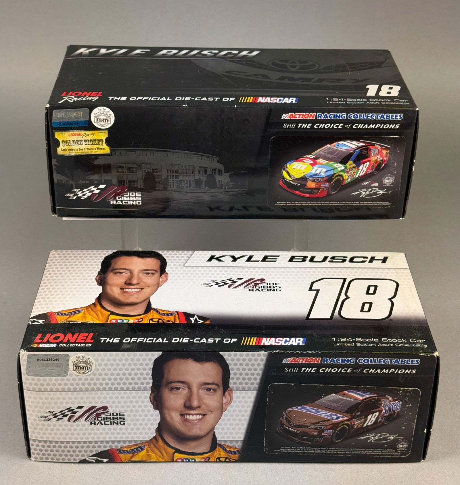 A Pair of Lionel Racing 1:24 Scale Kyle Busch No. 18 Joe Gibbs Racing Die-Cast Stock Cars (1 of 9)