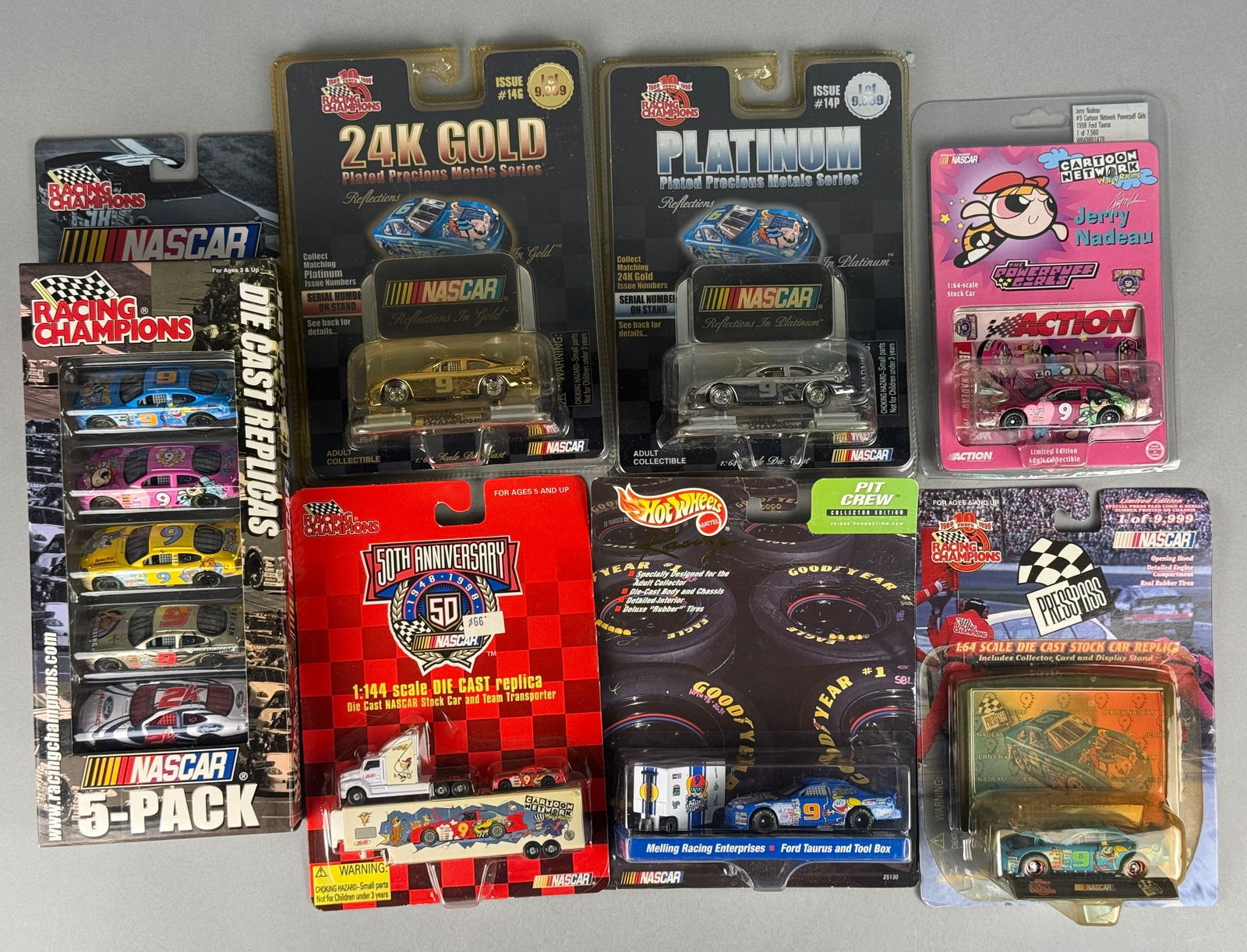 Collection of Racing Champions and Hot Wheels NASCAR Jerry Nadeau Die-Cast Vehicles, circa 1998-1999 (1 of 10)