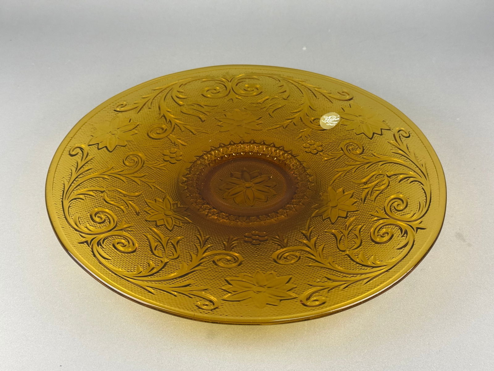 Tiara Exclusives, Pressed Glass, Footed Sandwich Pattern Platter (1 of 7)
