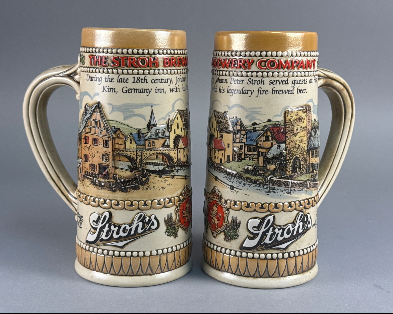 A Pair of Stroh Brewery Company Beer Steins, Late 20th Century (1 of 5)