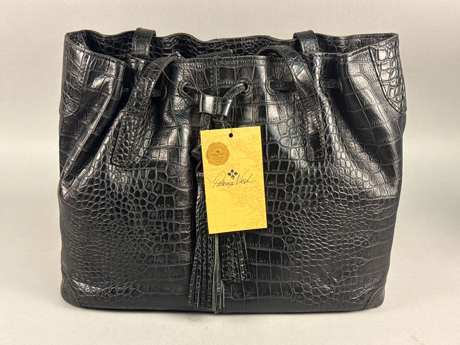 Patricia Nash Hitney Tote Crocodile-Embossed Leather Black (1 of 6)