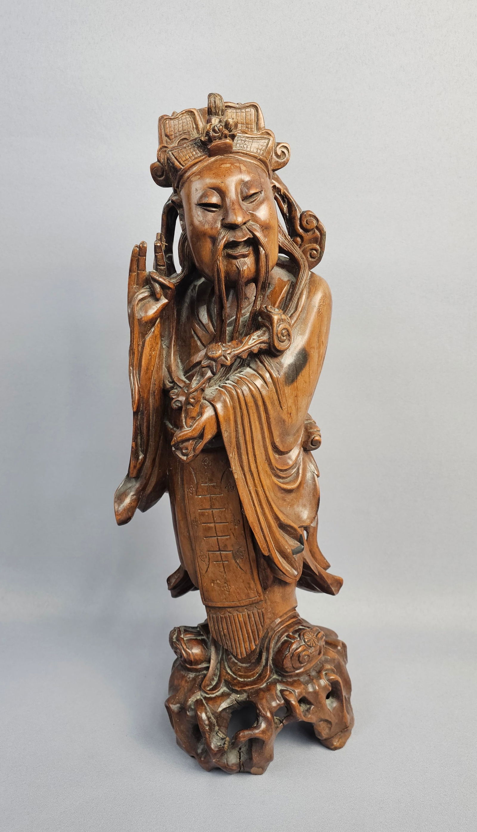 Vintage Chinese Carved Wood Figure Statue (1 of 12)