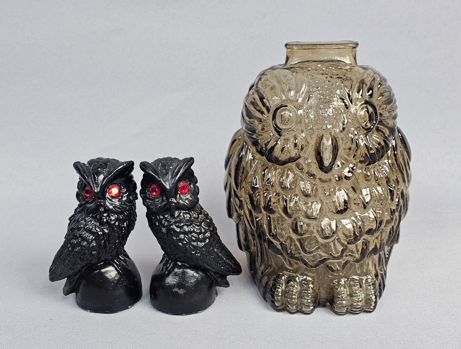 A Trio of Owl Decorative Items Including a Libbey Glass Wise Old Owl Bank (1 of 10)