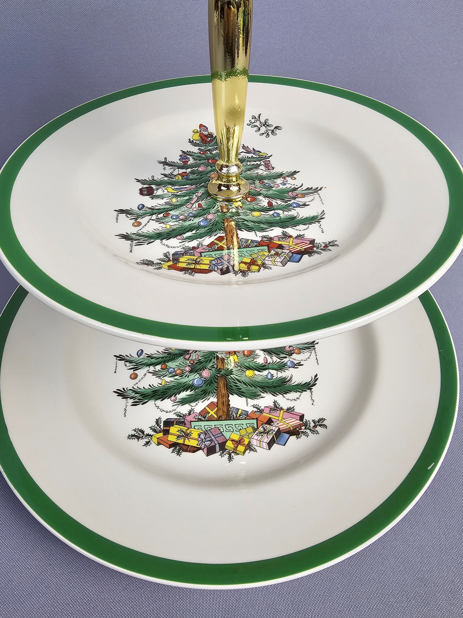 Spode Christmas Tree Pattern Three-Tier Ceramic Serving Tray with Original Box - 5