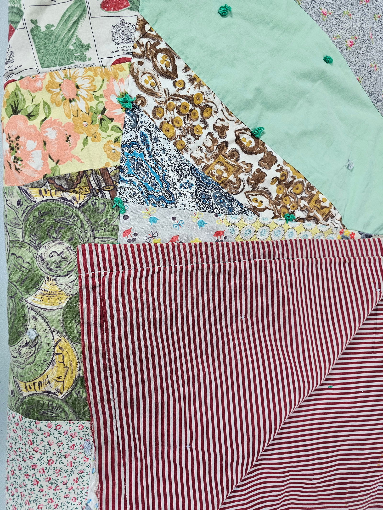 Handmade Patchwork Crazy Quilt - 7