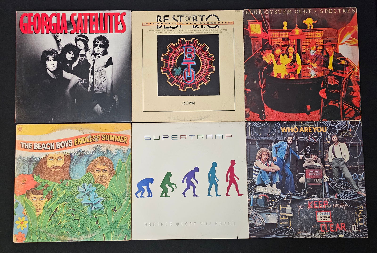 Collection of Six Classic Rock Vinyl LP Records, Various Artists and Labels, circa 1974-1986 (1 of 16)