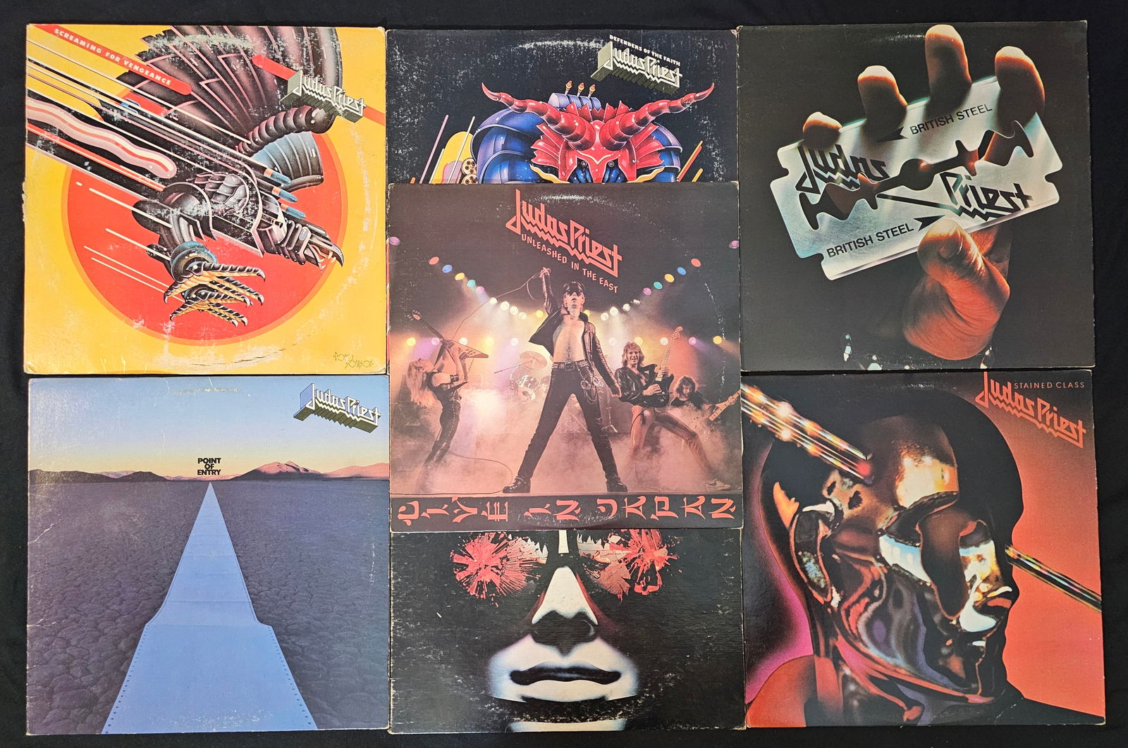 Judas Priest, Collection of Seven Vinyl LP Albums, US Columbia Pressings, 1978-1984 (1 of 16)