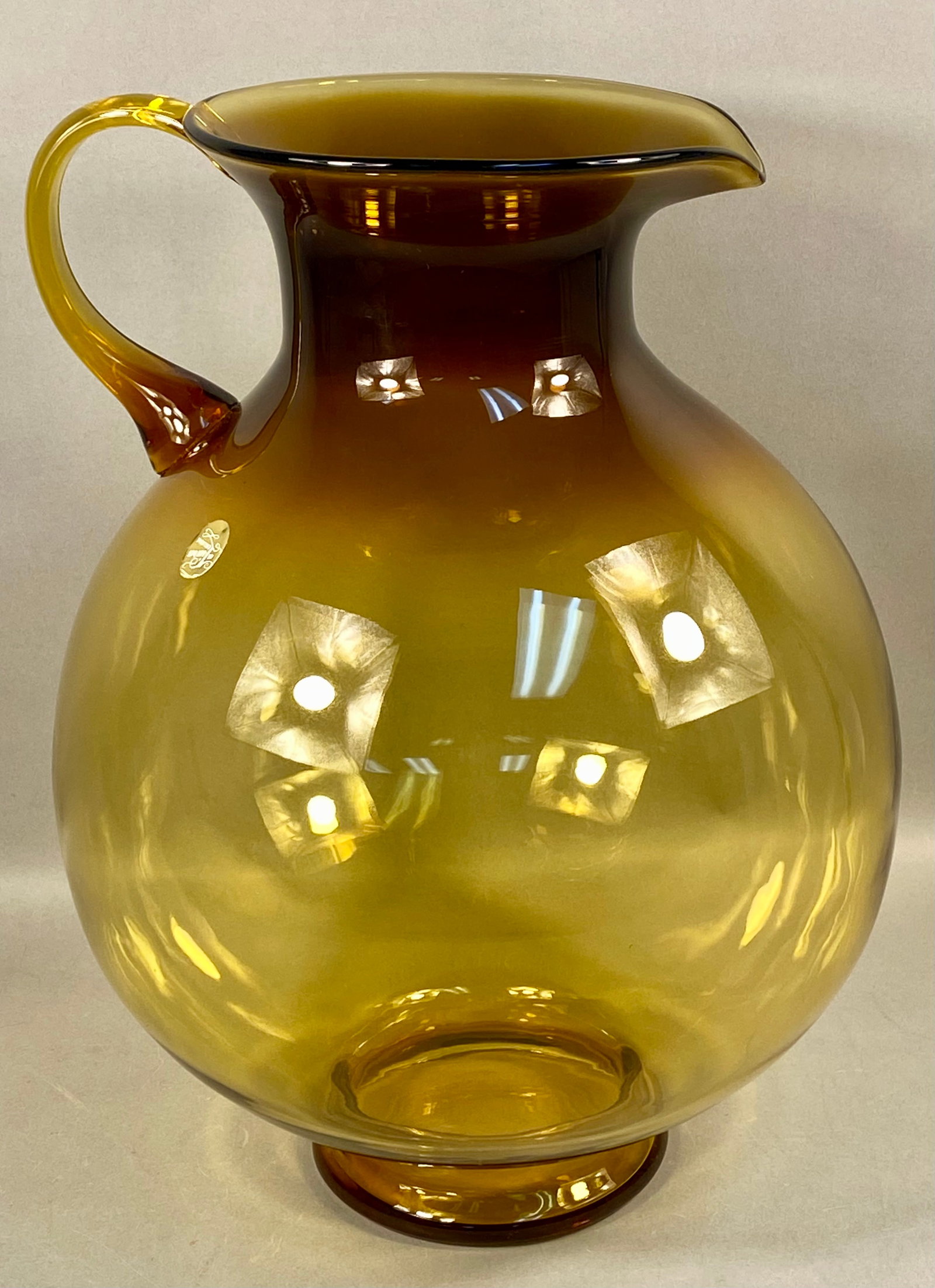 Tiara Exclusive Amber Glass Globular Pitcher (1 of 5)