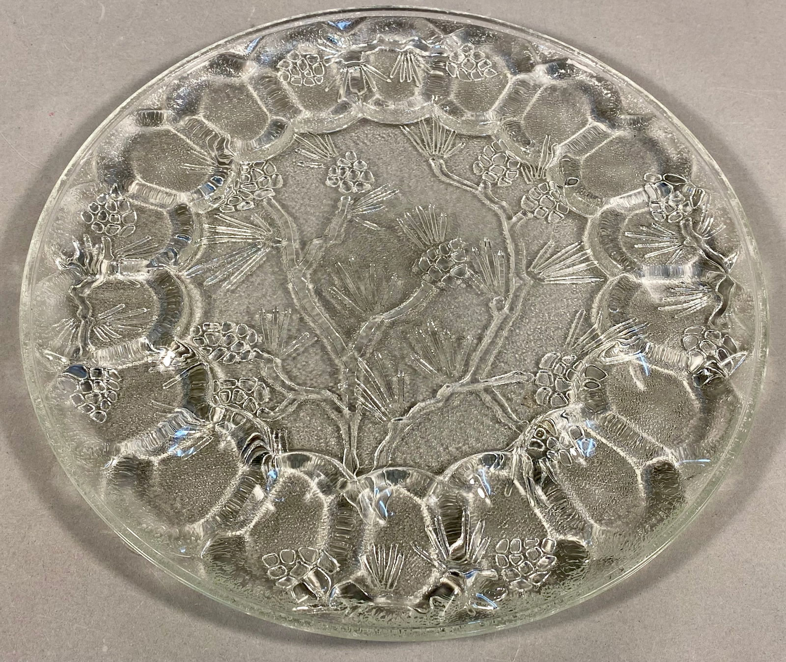 Ponderosa Pine Pattern Clear Pressed Glass Deviled Egg Platter - 3