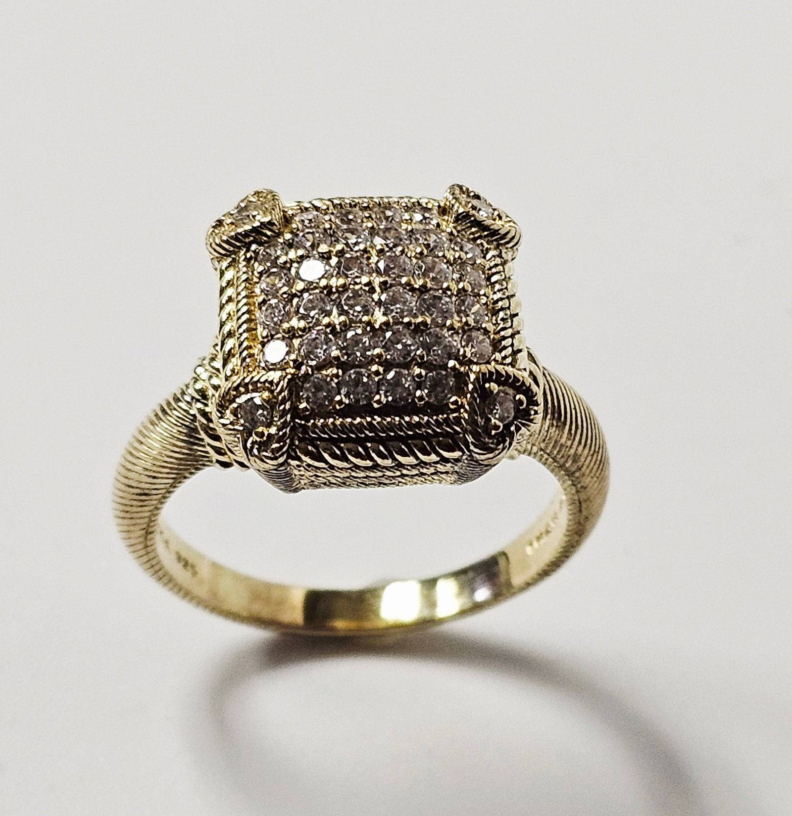 Judith Ripka Sterling Silver Vermeil CZ Ring 6.7 Grams (1 of 7)