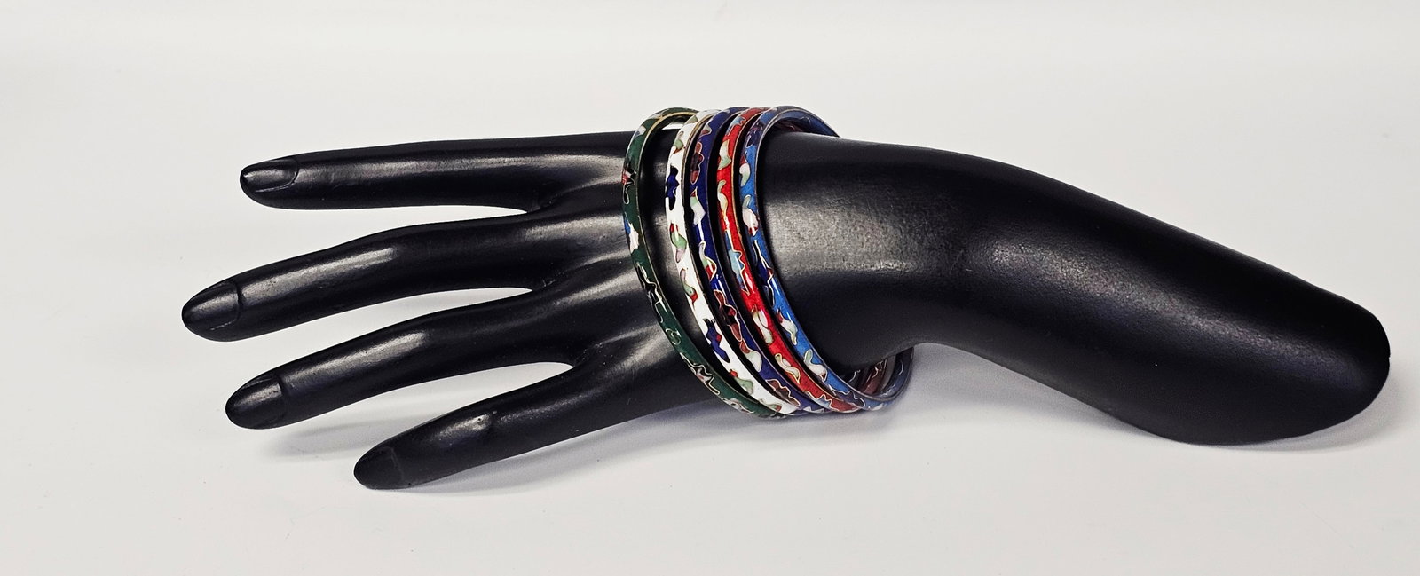 Five Cloisonne Enamel Bangle Bracelets - 3
