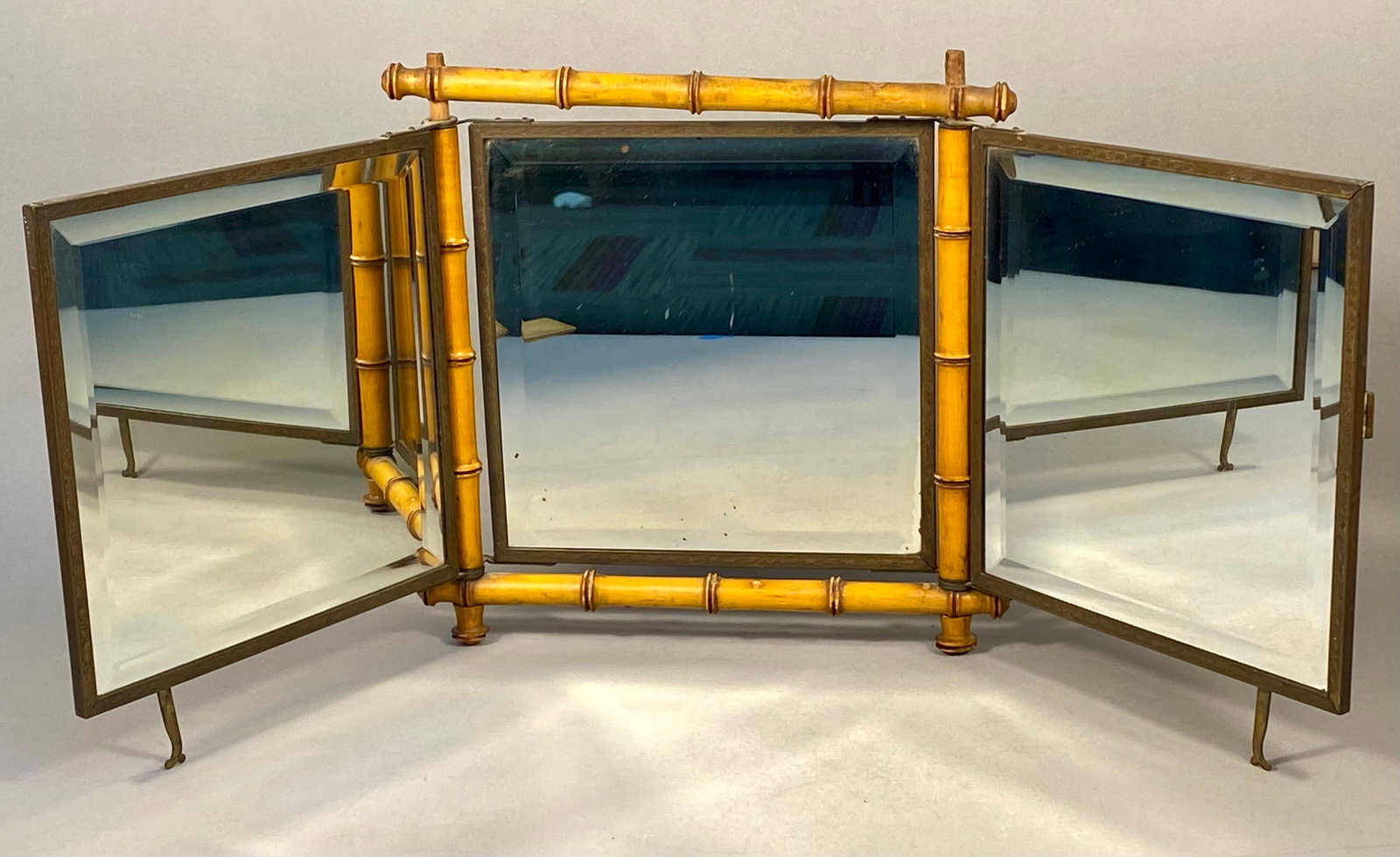 P. Wiederer and Bro. Gem Bamboo Triplicate Folding Mirror Patented 1889 (1 of 8)