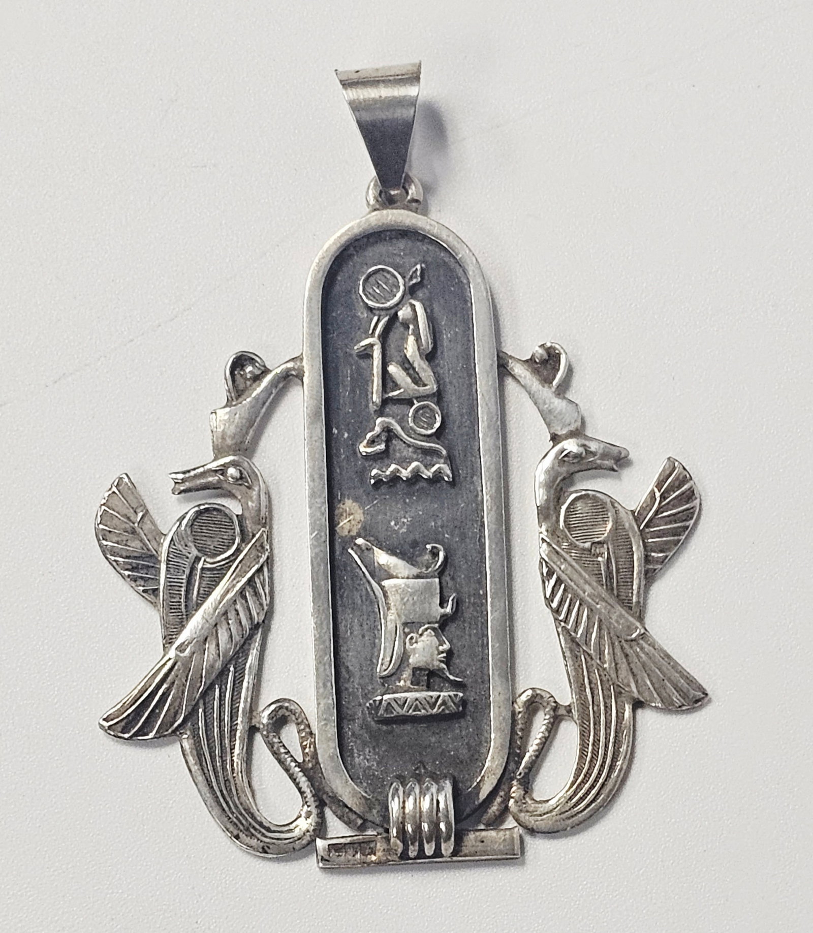 Silver Hieroglyphic Cartouche Pendant 11 (1 of 6)