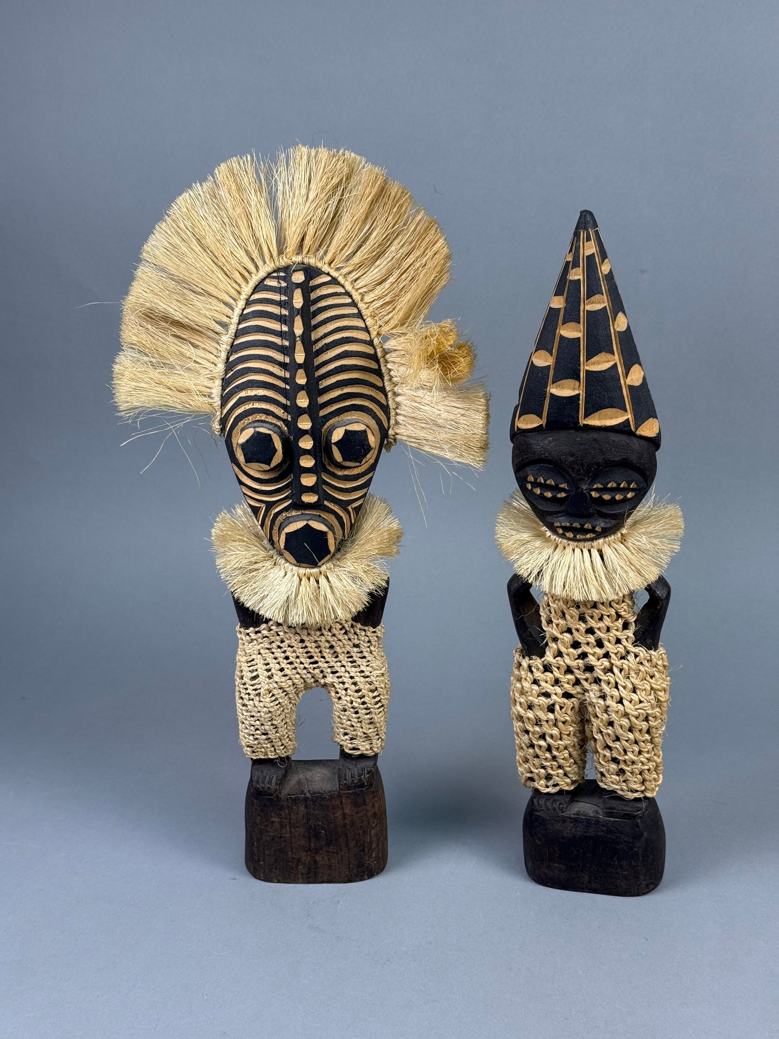 A Pair of Hand Carved African Wood Water Spirit Figures (1 of 12)