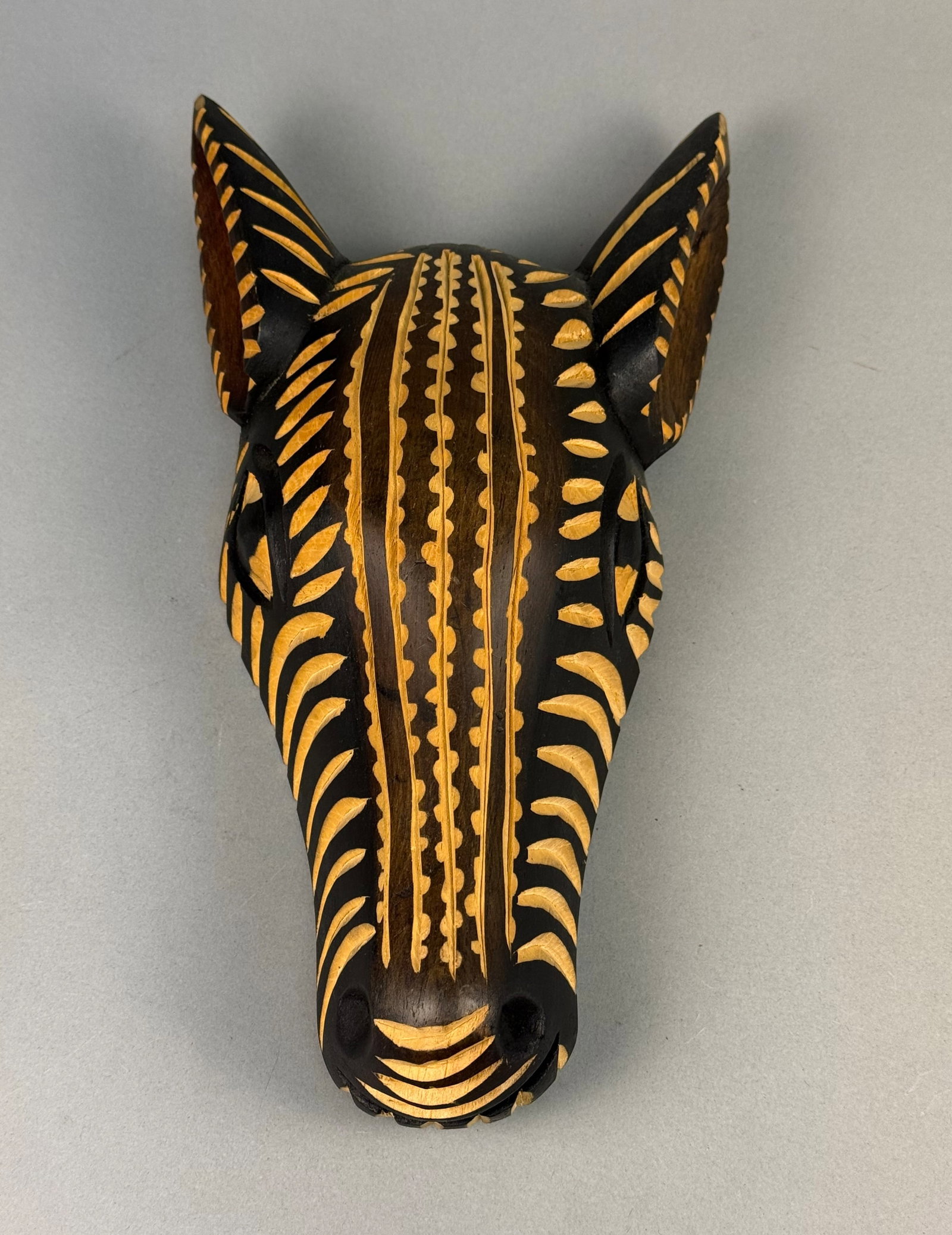 Contemporary Hand Carved Wood African Zebra Wall Mask (1 of 6)
