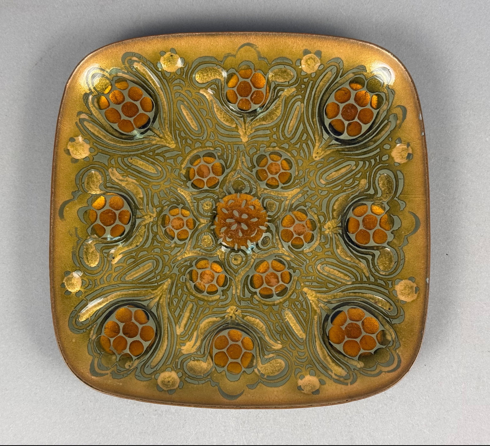 Roberta Tewksbury Studio Enamel on Copper Square Dish (1 of 6)
