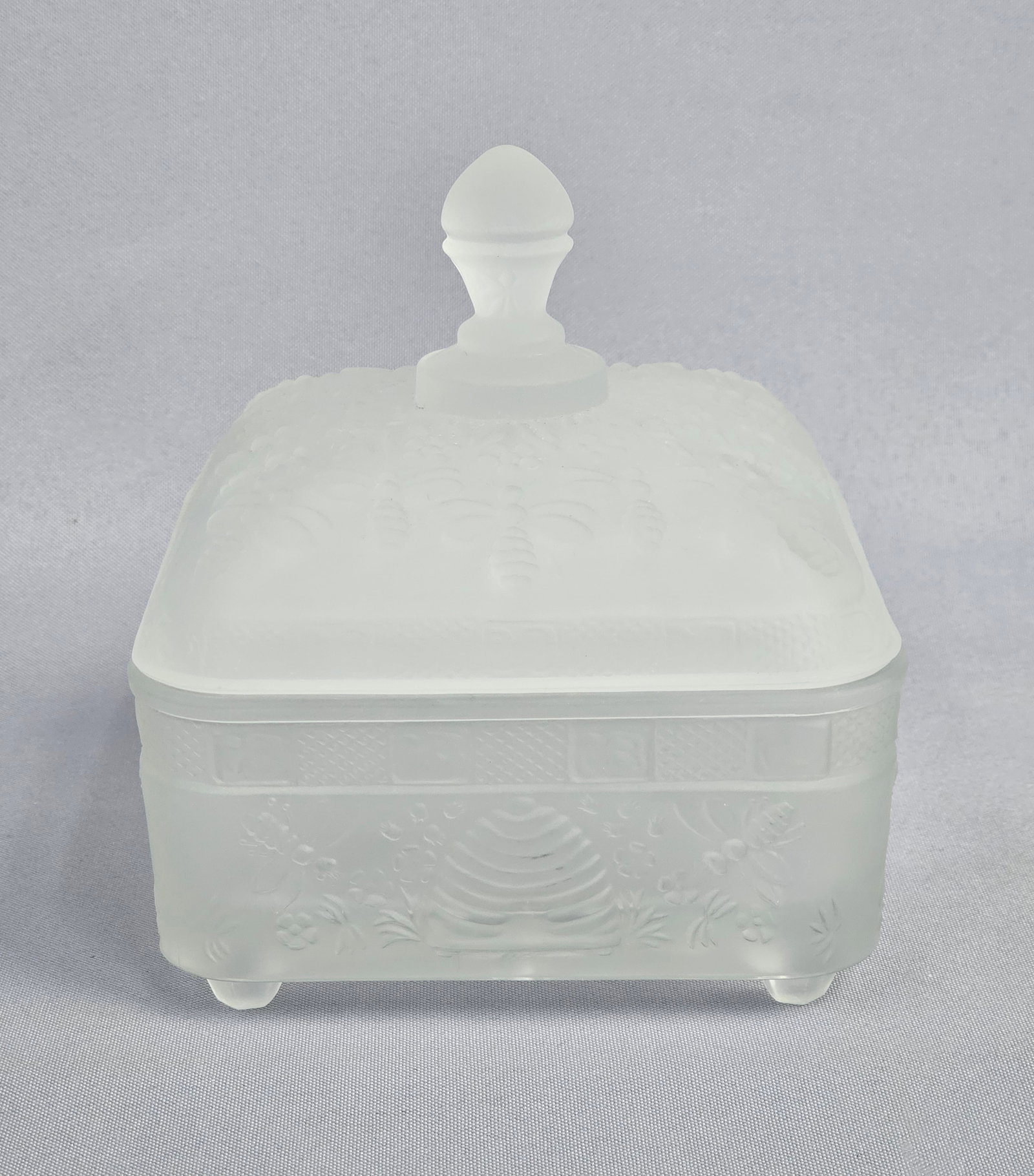 Tiara Indiana Glass Honey Box in Frosted Satin (1 of 11)