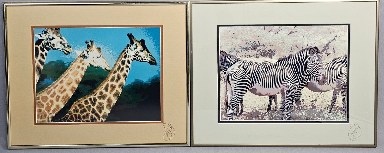 James E. Ayotte, Two Solarized Photographic Prints of African Wildlife (1 of 10)