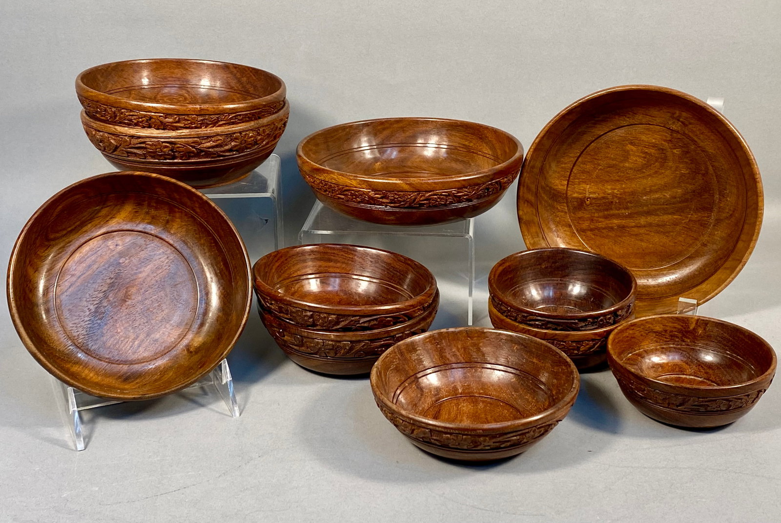 A Collection of Hand-Carved Tropical Hardwood Bowls (1 of 13)