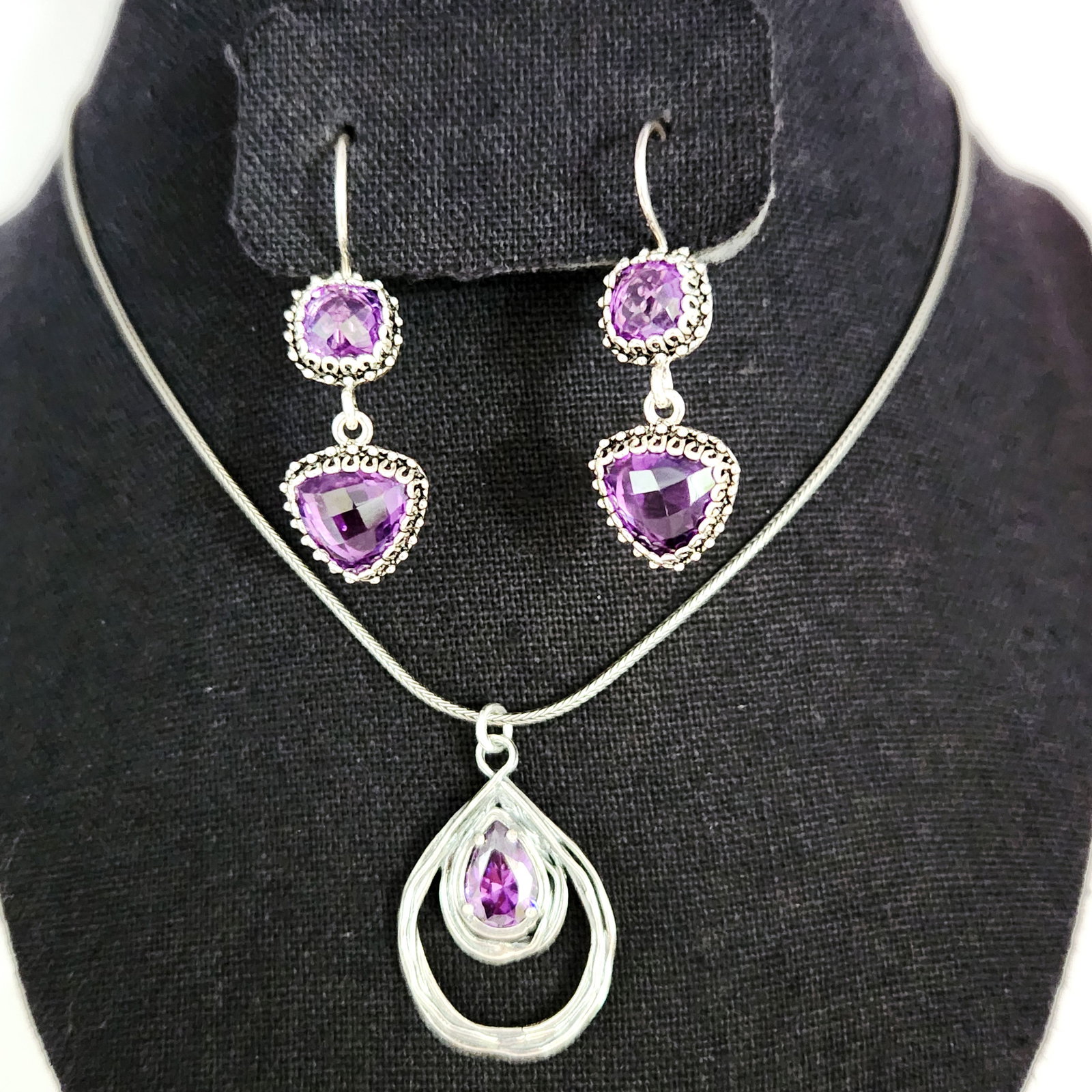 Sterling Amethyst Set 15.4 Grams (1 of 10)