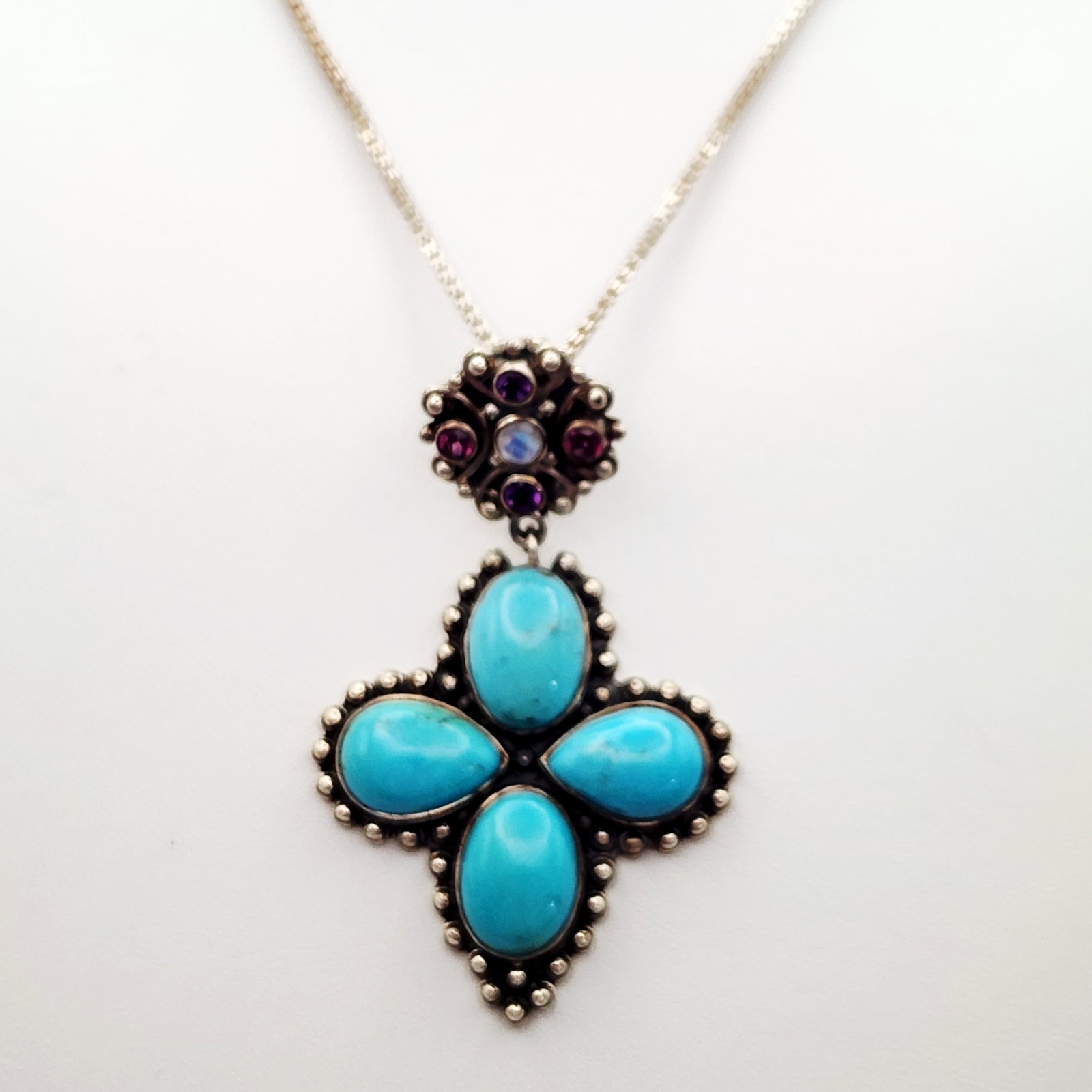 Sterling Turquoise Necklace 22.1 Grams (1 of 8)